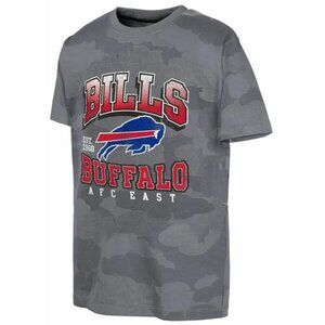 NWT NFL Buffalo Bills Team Camo Short Sleeve T-Shirt Sz L Youth Gray Sporty